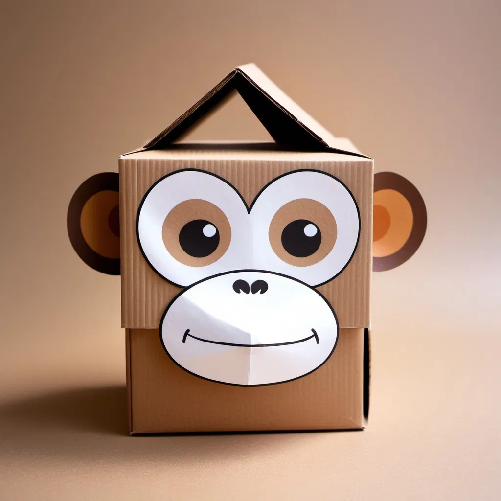 Singe en carton, symbole du prototype concret